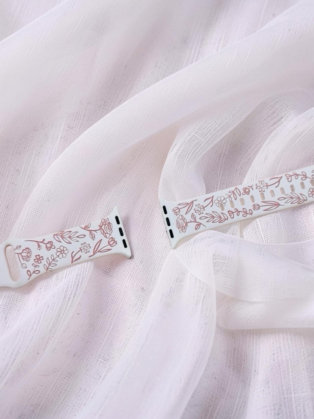 New Floral Design Apple Watch Bands  38mm 40mm 41mm in Pink White